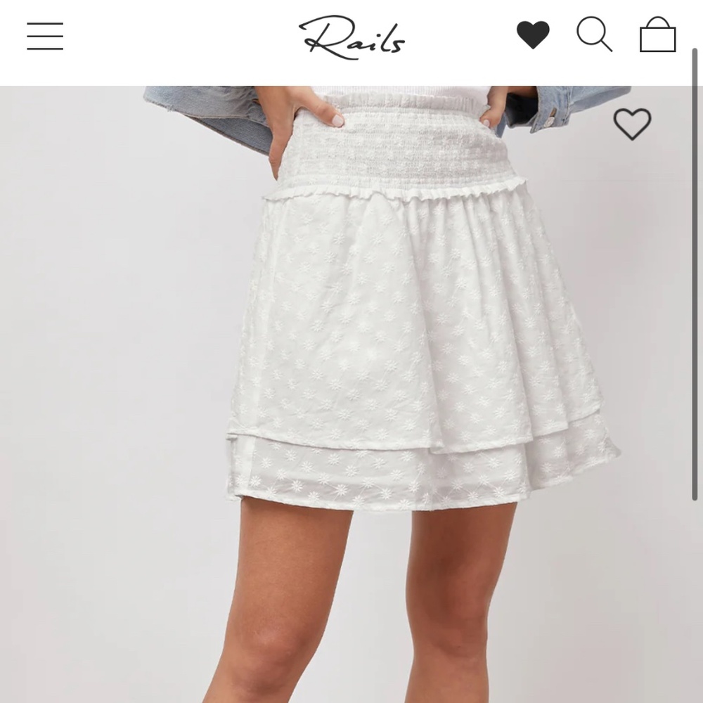 Rails Addison Skirt - White Embroidered Daisies - NWT - Size L